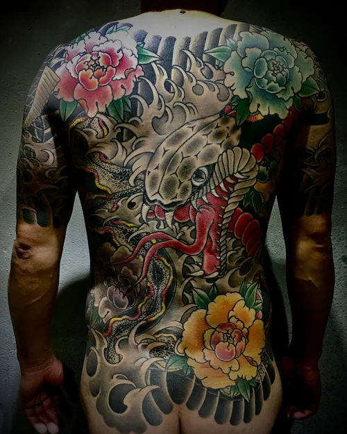 Custom tattoo — full back Japanese piece